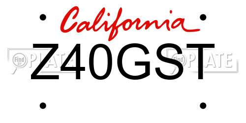 Z40GST California License Plate
