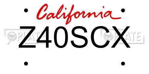 Z40SCX California License Plate