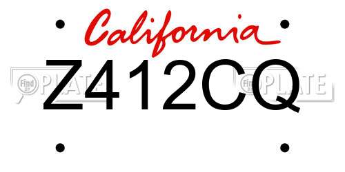 Z412CQ California License Plate