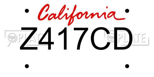 Z417CD California License Plate