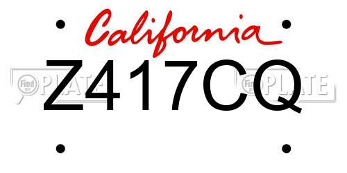 Z417CQ California License Plate