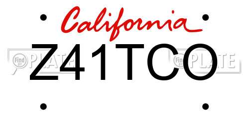 Z41TCO California License Plate