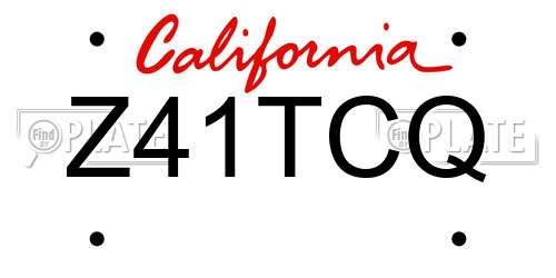 Z41TCQ California License Plate