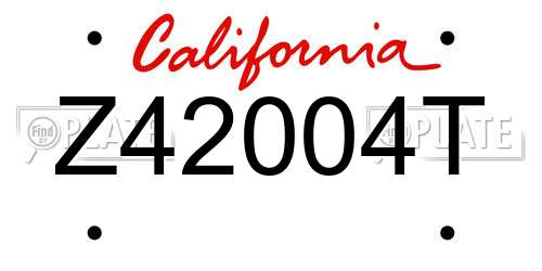 Z42004T California License Plate