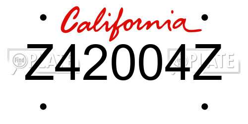 Z42004Z California License Plate