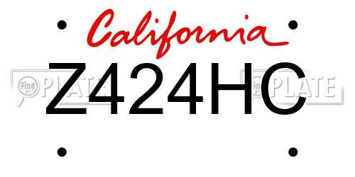 Z424HC California License Plate