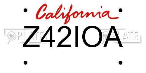 Z42IOA California License Plate