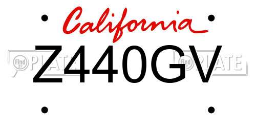 Z440GV California License Plate
