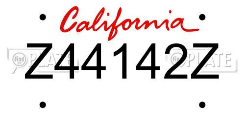 Z44142Z California License Plate