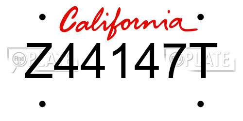 Z44147T California License Plate