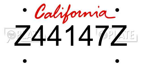 Z44147Z California License Plate