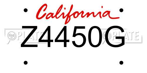 Z4450G California License Plate