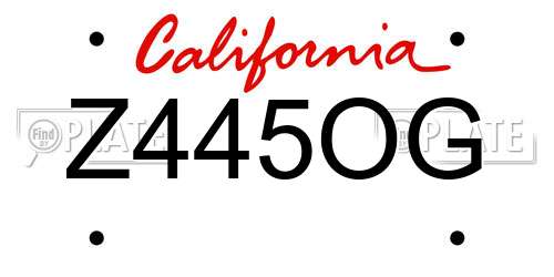 Z445OG California License Plate