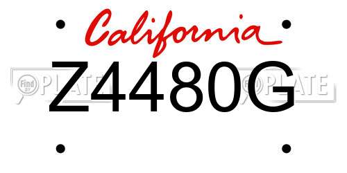 Z4480G California License Plate