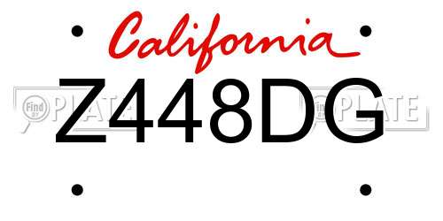 Z448DG California License Plate