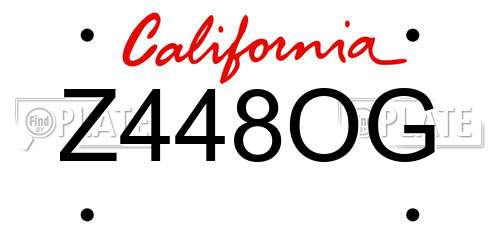 Z448OG California License Plate