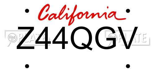 Z44QGV California License Plate