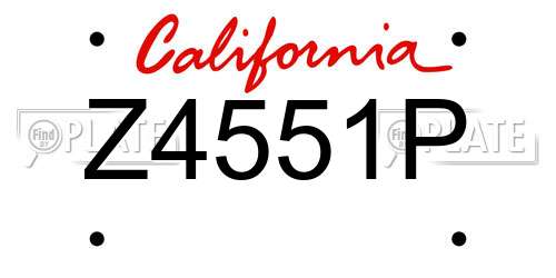 Z4551P California License Plate