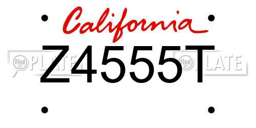 Z4555T California License Plate
