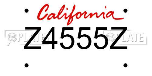 Z4555Z California License Plate
