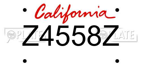Z4558Z California License Plate
