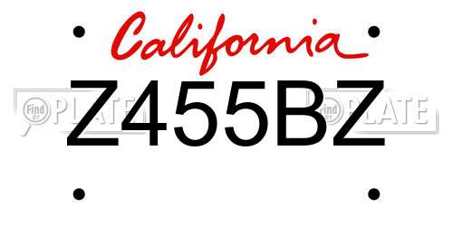 Z455BZ California License Plate