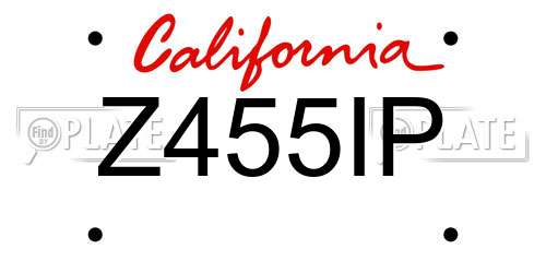 Z455IP California License Plate