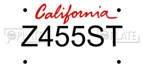 Z455ST California License Plate
