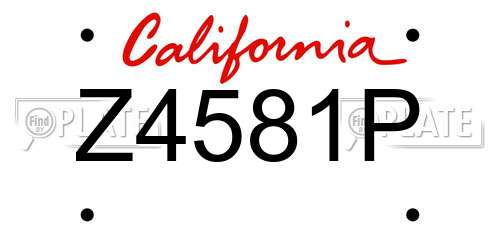 Z4581P California License Plate
