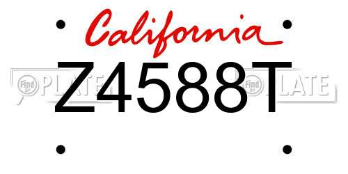 Z4588T California License Plate