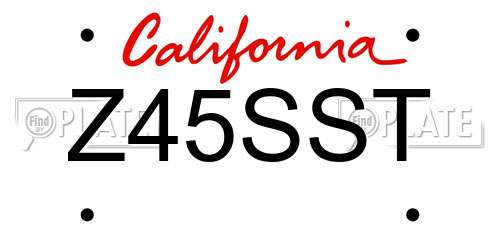 Z45SST California License Plate