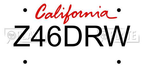 Z46DRW California License Plate