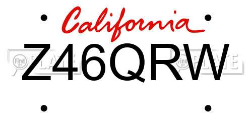 Z46QRW California License Plate