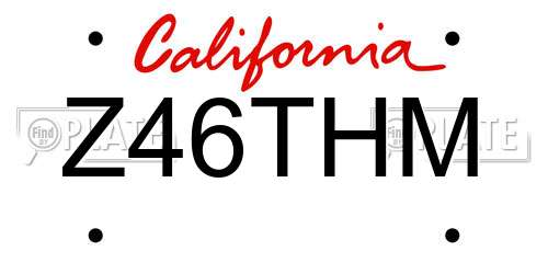 Z46THM California License Plate