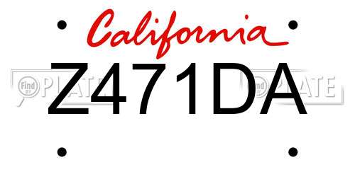 Z471DA California License Plate