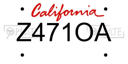 Z471OA California License Plate
