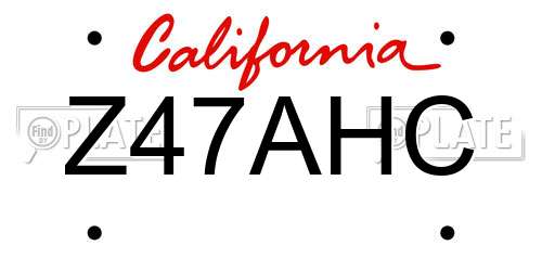 Z47AHC California License Plate
