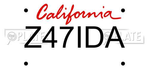 Z47IDA California License Plate