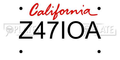 Z47IOA California License Plate