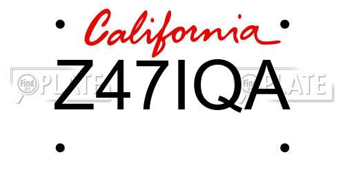 Z47IQA California License Plate
