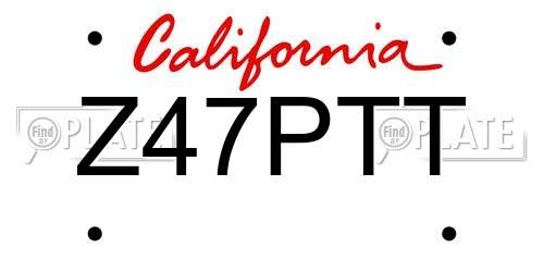 Z47PTT California License Plate