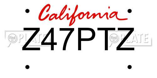 Z47PTZ California License Plate