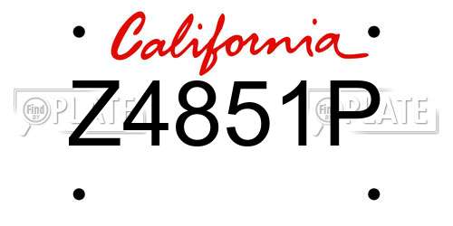 Z4851P California License Plate