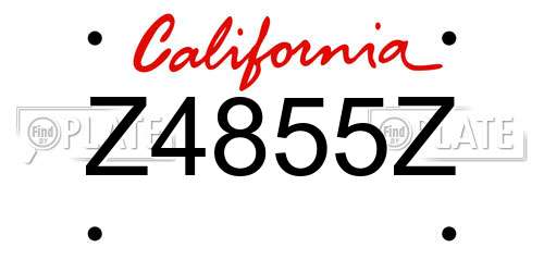 Z4855Z California License Plate