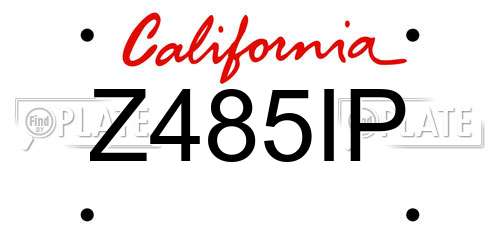 Z485IP California License Plate