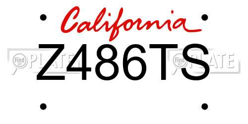 Z486TS California License Plate
