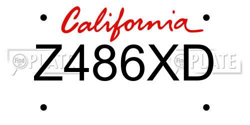 Z486XD California License Plate