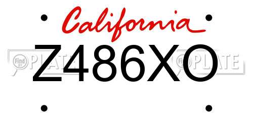 Z486XO California License Plate