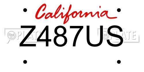 Z487US California License Plate