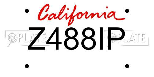 Z488IP California License Plate